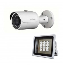 Комплект: IP-відеокамера 4 Мп Dahua DH-IPC-HFW1431SP-S4 (2.8 мм) + ІЧ-прожектор Lightwell LW12-100IR60-220