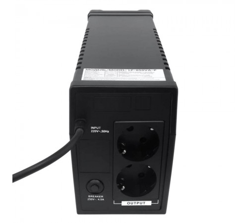 Джерело безперебійного живлення LogicPower LP 650VA-P 650ВА / 390Вт лінійно-інтерактивне Джерело безперебійного живлення LogicPower LP 650VA-P 650ВА / 390Вт лінійно-інтерактивне
