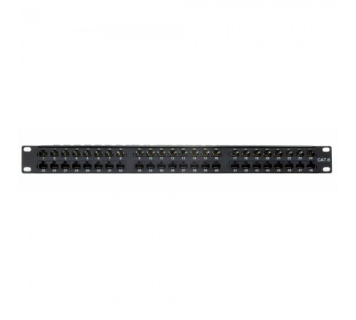 Патч-панель CMS 19" 48xRJ-45 UTP, кат. 6, 1U з організатором кабелю Патч-панель CMS 19" 48xRJ-45 UTP, кат. 6, 1U з організатором кабелю