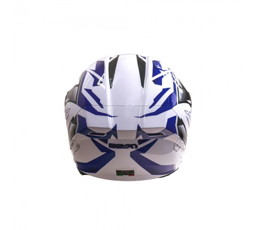 Мотошолом інтеграл Beon B-503 SINGLE VISOR ANGLE TEAR SHINY WHITE/BLUE (глянець білий/синій), розмір L Мотошолом інтеграл Beon B-503 SINGLE VISOR ANGLE TEAR SHINY WHITE/BLUE (глянець білий/синій), розмір L