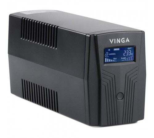 Джерело безперебійного живлення Vinga VPC-800P 800ВА / 480 Вт з LCD-дисплеєм у пластиковому корпусі Джерело безперебійного живлення Vinga VPC-800P 800ВА / 480 Вт з LCD-дисплеєм у пластиковому корпусі