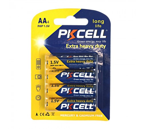 Батарейка PKCELL Extra Heavy Duty AA R6P 1.5V, 4шт//блістер Батарейка PKCELL Extra Heavy Duty AA R6P 1.5V, 4шт//блістер