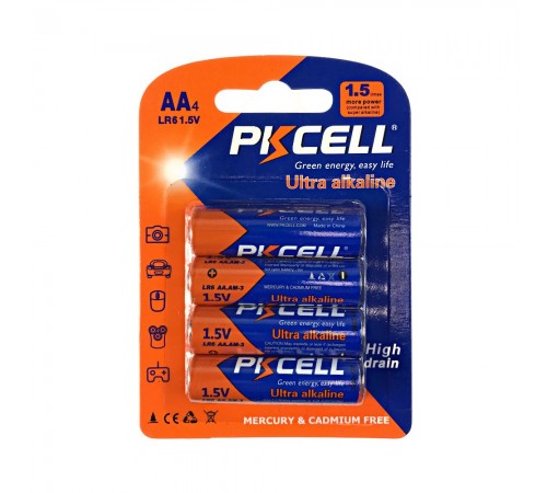 Комплект з 20 батарейок PKCELL Ultra Alkaline AA LR6 1.5V по 4шт./блістер Комплект з 20 батарейок PKCELL Ultra Alkaline AA LR6 1.5V по 4шт./блістер