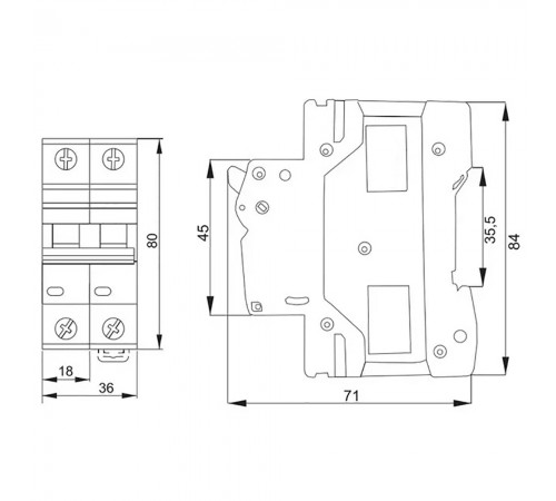 Автоматичний вимикач Lightwell ZS3 V protector 1P+N/63A реле напруги Автоматичний вимикач Lightwell ZS3 V protector 1P+N/63A реле напруги