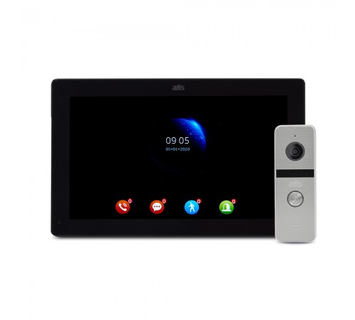 Комплект відеодомофона ATIS AD-1070FHD/T Black з підтримкою Tuya Smart + AT-400HD Silver