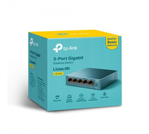 Комутатор TP-Link LiteWave [LS105G] 5-портовий настільний некерований