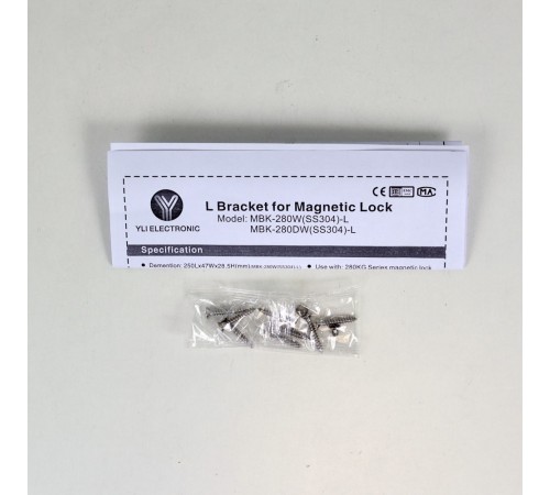 Куток MBK-280W-S(SS304)-L монтажний для системи контролю доступу Куток MBK-280W-S(SS304)-L монтажний для системи контролю доступу