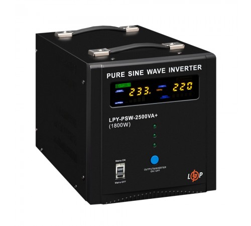 Джерело безперебійного живлення Logicpower LPY-W-PSW-2500VA+ (1800W) лінійно-інтерактивний з правильною синусоїдою Джерело безперебійного живлення Logicpower LPY-W-PSW-2500VA+ (1800W) лінійно-інтерактивний з правильною синусоїдою