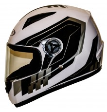 Мотошолом інтеграл FXW HF-111 solid white-black, full-face біло-чорний