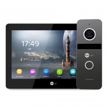 Комплект Neolight MEZZO Hybrid HD KIT B/Graphite: гібридний відеодомофон 10.1" з Wi-Fi та 2 Мп відеопанель