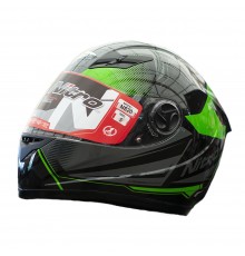 Мотошолом інтеграл Nitro N520 Fortis BLACK/GUN/GREEN (чорний, сірий, зелений), розмір XXL