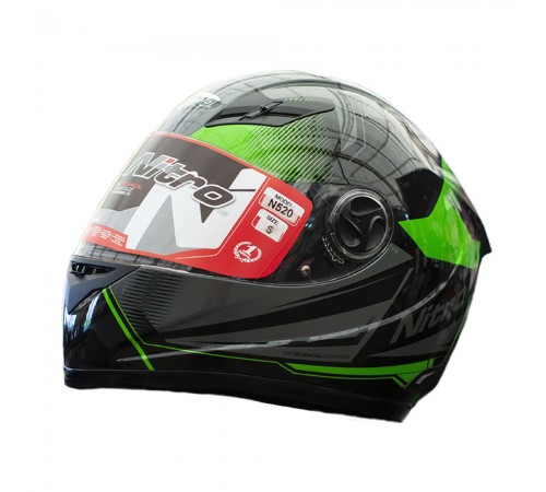 Мотошолом інтеграл Nitro N520 Fortis BLACK/GUN/GREEN (чорний, сірий, зелений), розмір XXL Мотошолом інтеграл Nitro N520 Fortis BLACK/GUN/GREEN (чорний, сірий, зелений), розмір XXL