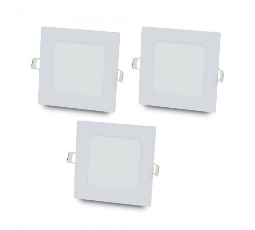 Комплект із 3-х світильників світлодіодних LIGHTWELL LW-SQ-RCD-9 9 W квадрат, вбудований Комплект із 3-х світильників світлодіодних LIGHTWELL LW-SQ-RCD-9 9 W квадрат, вбудований