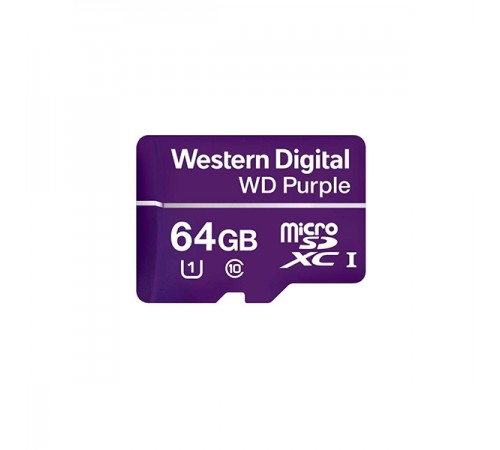 Карта пам'яті MICRO SDXC 64GB UHS-I/Western Digital PURPL/WDD064G1P0A WDC Карта пам'яті MICRO SDXC 64GB UHS-I/Western Digital PURPL/WDD064G1P0A WDC