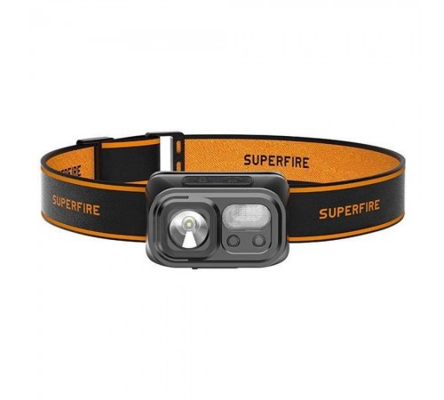 Налобний ліхтар SUPERFIRE HL23, що перезаряджається, з датчиком руху і потужністю 2 Вт Налобний ліхтар SUPERFIRE HL23, що перезаряджається, з датчиком руху і потужністю 2 Вт