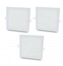 Комплект із 3-х світильників світлодіодних LIGHTWELL LW-SQ-RCD-18 18 W квадрат, вбудований