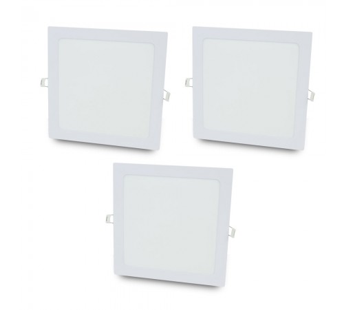 Комплект із 3-х світильників світлодіодних LIGHTWELL LW-SQ-RCD-18 18 W квадрат, вбудований Комплект із 3-х світильників світлодіодних LIGHTWELL LW-SQ-RCD-18 18 W квадрат, вбудований