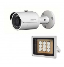 Комплект: IP-відеокамера  4 Мп Dahua DH-IPC-HFW1431SP-S4 (2.8 мм) + ІЧ-прожектор Lightwell LW9-100IR45-220