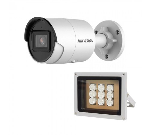 Комплект: IP-відеокамера 4 Мп Hikvision DS-2CD2043G2-I (2.8 мм) AcuSense з відеоаналітикою + ІЧ-прожектор Lightwell LW9-100IR45-220 Комплект: IP-відеокамера 4 Мп Hikvision DS-2CD2043G2-I (2.8 мм) AcuSense з відеоаналітикою + ІЧ-прожектор Lightwell LW9-100IR45-220