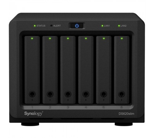 Система зберігання даних SYNOLOGY DS620SLIM з 6 відсіками для дисків, 2GB RAM, настільне виконання Система зберігання даних SYNOLOGY DS620SLIM з 6 відсіками для дисків, 2GB RAM, настільне виконання