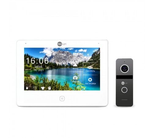 Комплект відеодомофона Neolight NeoKIT HD Pro WF Graphite: відеодомофон 7" з Wi-Fi з детектором руху і 2 Мп відеопанель Комплект відеодомофона Neolight NeoKIT HD Pro WF Graphite: відеодомофон 7" з Wi-Fi з детектором руху і 2 Мп відеопанель