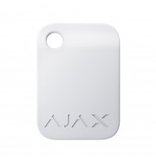 Захищений безконтактний брелок Ajax Tag white (комплект 10 шт.) для клавіатури KeyPad Plus