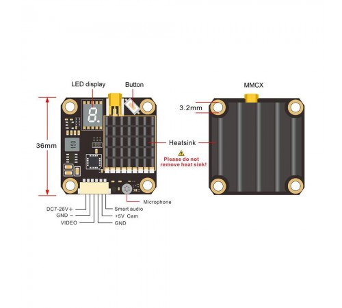 Відеопередавач AKK FX2 Dominator VTX 5.8G 2W Відеопередавач AKK FX2 Dominator VTX 5.8G 2W