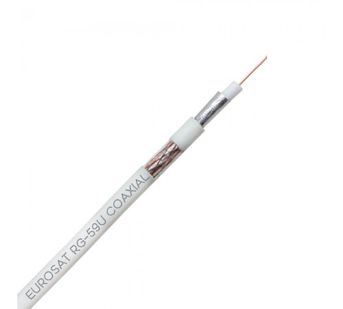 Коаксіальний кабель RG-59 EUROSAT 3C2V-/32CCa білий 100м Коаксіальний кабель RG-59 EUROSAT 3C2V-/32CCa білий 100м