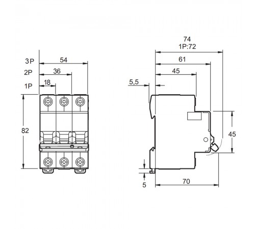 Автоматичний вимикач Lightwell MCB 3P 25A (DZ47-63 C25) Автоматичний вимикач Lightwell MCB 3P 25A (DZ47-63 C25)
