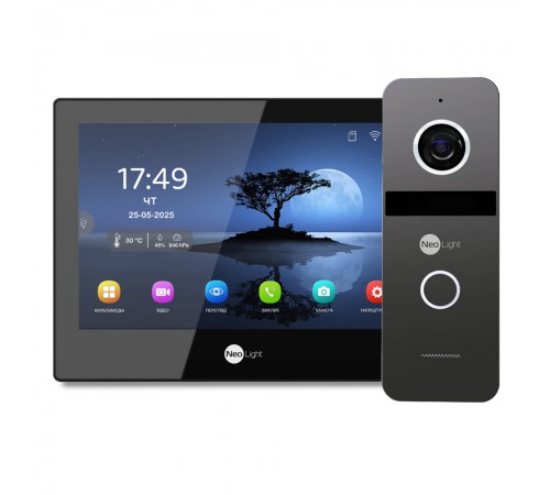 Комплект Neolight ALPHA Hybrid HD KIT B/Graphite: гібридний відеодомофон 8" з Wi-Fi та 2 Мп відеопанель Комплект Neolight ALPHA Hybrid HD KIT B/Graphite: гібридний відеодомофон 8" з Wi-Fi та 2 Мп відеопанель
