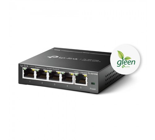 Комутатор TP-Link EasySmart TL-SG105E 5-портовий керований Комутатор TP-Link EasySmart TL-SG105E 5-портовий керований