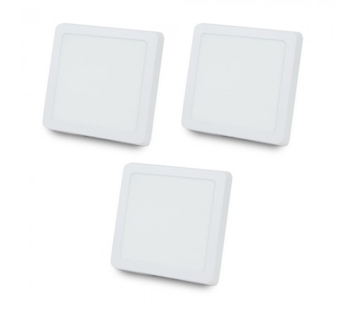 Комплект із 3-х світильників світлодіодних LIGHTWELL LW-SQ-SRF-18 18 W квадрат, накладний Комплект із 3-х світильників світлодіодних LIGHTWELL LW-SQ-SRF-18 18 W квадрат, накладний