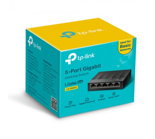 Комутатор TP-Link LiteWave LS1005G 5-портовий некерований Комутатор TP-Link LiteWave LS1005G 5-портовий некерований