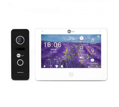 Комплект відеодомофона Neolight NeoKIT HD Pro WF Black: відеодомофон 7" з Wi-Fi з детектором руху і 2 Мп відеопанель Комплект відеодомофона Neolight NeoKIT HD Pro WF Black: відеодомофон 7" з Wi-Fi з детектором руху і 2 Мп відеопанель