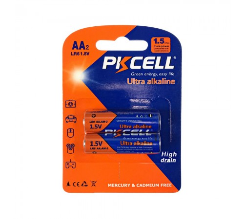 Батарейка PKCELL Ultra Alkaline AA LR6 1.5V, 2шт./блістер Батарейка PKCELL Ultra Alkaline AA LR6 1.5V, 2шт./блістер