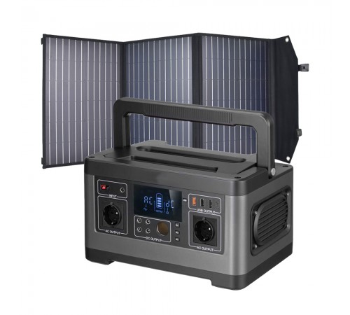 Комплект Зарядна станція PPS-500WE + Сонячна панель New Energy Technology 100W Solar Charger