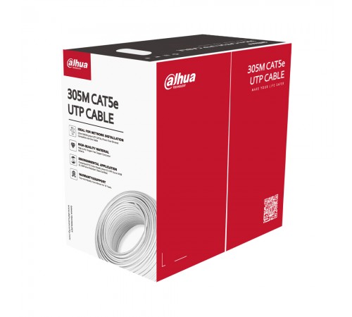 Кабель вита пара UTP CAT5e Dahua DH-PFM920I-5EU-U внутрішній 305 м (0.5 мм) Кабель вита пара UTP CAT5e Dahua DH-PFM920I-5EU-U внутрішній 305 м (0.5 мм)
