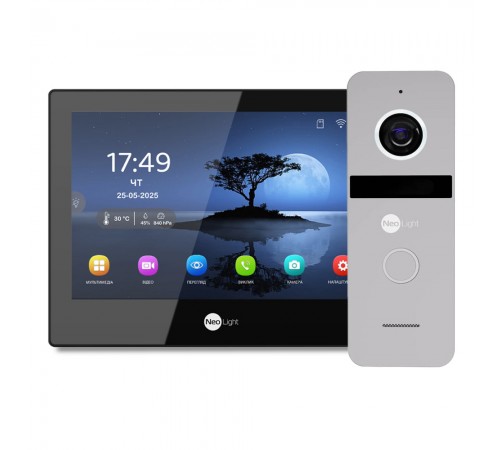 Комплект Neolight ALPHA Hybrid HD KIT B/Silver: гібридний відеодомофон 8" з Wi-Fi та 2 Мп відеопанель Комплект Neolight ALPHA Hybrid HD KIT B/Silver: гібридний відеодомофон 8" з Wi-Fi та 2 Мп відеопанель