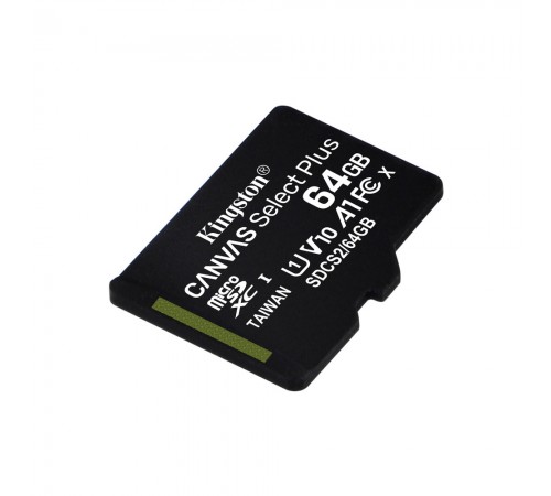 Карта пам'яті Kingston microSDXC 64GB Canvas Select Plus Class 10 UHS-I U1 V10 A1 (SDCS2/64GBSP) Карта пам'яті Kingston microSDXC 64GB Canvas Select Plus Class 10 UHS-I U1 V10 A1 (SDCS2/64GBSP)