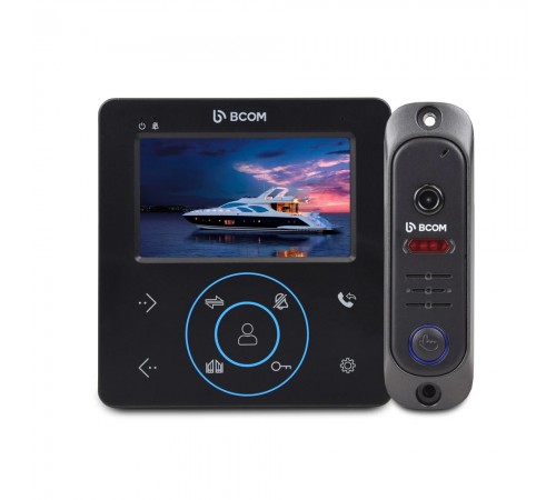 Комплект відеодомофона BCOM BD-480 Black Kit: відеодомофон 4" і відеопанель Комплект відеодомофона BCOM BD-480 Black Kit: відеодомофон 4" і відеопанель
