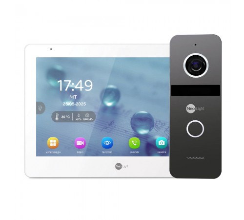 Комплект Neolight MEZZO Hybrid HD KIT Graphite: гібридний відеодомофон 10.1" з Wi-Fi та 2 Мп відеопанель Комплект Neolight MEZZO Hybrid HD KIT Graphite: гібридний відеодомофон 10.1" з Wi-Fi та 2 Мп відеопанель