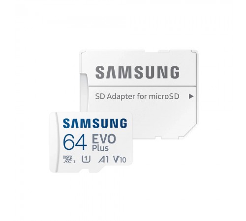 Карта пам'яті Samsung Evo Plus microSDXC 64GB UHS-I U1 V10 A1 + SD адаптер (MB-MC64KA/EU) Карта пам'яті Samsung Evo Plus microSDXC 64GB UHS-I U1 V10 A1 + SD адаптер (MB-MC64KA/EU)