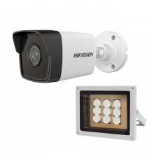 Комплект: IP-відеокамера 2 Мп Hikvision DS-2CD1021-I(F) (2.8mm) + ІЧ-прожектор Lightwell LW9-100IR45-220
