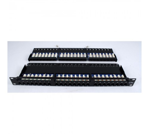 Патч-панель CMS 19" 48xRJ-45 UTP, кат. 6, 1U з організатором кабелю Патч-панель CMS 19" 48xRJ-45 UTP, кат. 6, 1U з організатором кабелю
