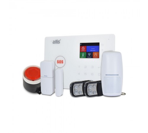 Комплект бездротової GSM і Wi-Fi сигналізації ATIS Kit GSM+WiFi 130T з підтримкою застосунку Tuya Smart Комплект бездротової GSM і Wi-Fi сигналізації ATIS Kit GSM+WiFi 130T з підтримкою застосунку Tuya Smart