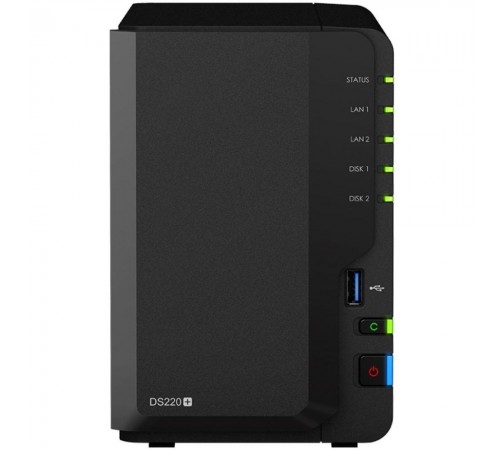 Система зберігання даних SYNOLOGY DS220+ з 2 відсіками для дисків, 2GB RAM, настільне виконання Система зберігання даних SYNOLOGY DS220+ з 2 відсіками для дисків, 2GB RAM, настільне виконання
