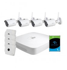 Комплект відеоспостереження WiFi kit 4cam: 1 відеореєстратор, 1 жорсткий диск, 4 Wi-Fi-відеокамери 4 Мп та 4 кронштейни