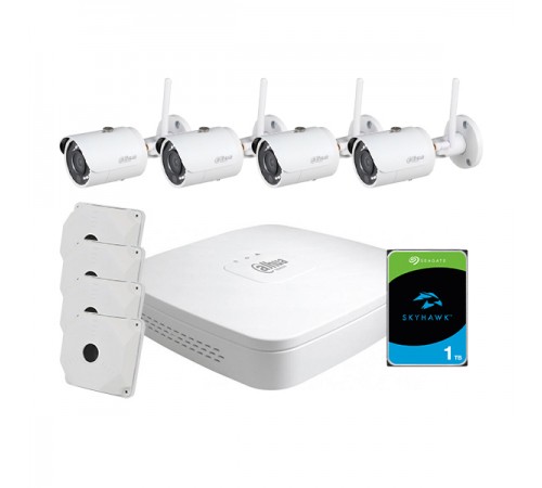 Комплект відеоспостереження WiFi kit 4cam: 1 відеореєстратор, 1 жорсткий диск, 4 Wi-Fi-відеокамери 4 Мп та 4 кронштейни Комплект відеоспостереження WiFi kit 4cam: 1 відеореєстратор, 1 жорсткий диск, 4 Wi-Fi-відеокамери 4 Мп та 4 кронштейни