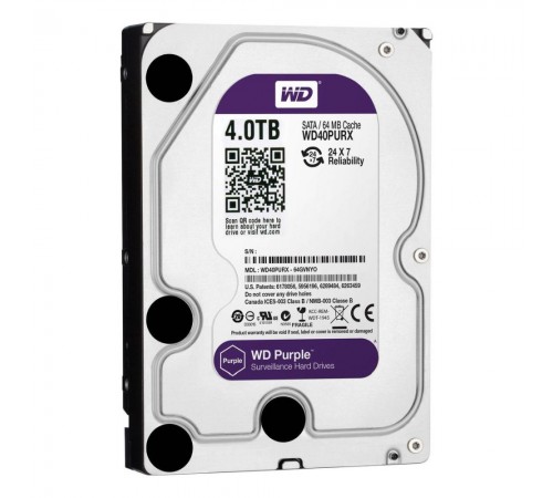 Жорсткий диск 4TB Western Digital WD40PURX для відеоспостереження Жорсткий диск 4TB Western Digital WD40PURX для відеоспостереження