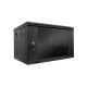 Шафа серверна SteelNet 9U 600 x 450 для мережевого обладнання (скло, чорний)